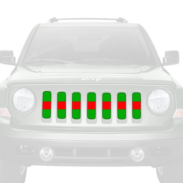 Dirty Acres® - 1-Pc Lime Green Red Line Style Perforated Main Grille