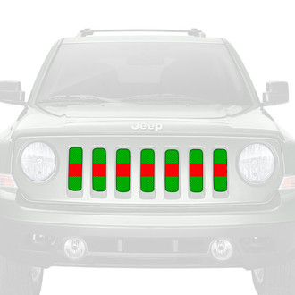 Dirty Acres® - 1-Pc Lime Green Red Line Style Perforated Main Grille