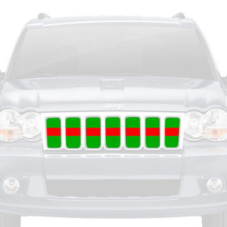 Dirty Acres® - 1-Pc Lime Green Red Line Style Perforated Main Grille