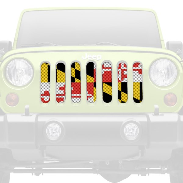 Dirty Acres® - 1-Pc Maryland Flag Style Red/Yellow Perforated Main Grille
