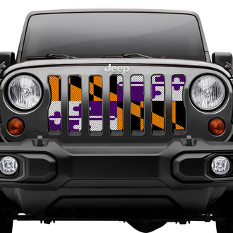 Dirty Acres® - 1-Pc Maryland Flag Style Purple/Orange Perforated Main Grille