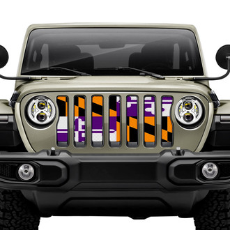Dirty Acres® - 1-Pc Maryland Flag Style Purple/Orange Perforated Main Grille