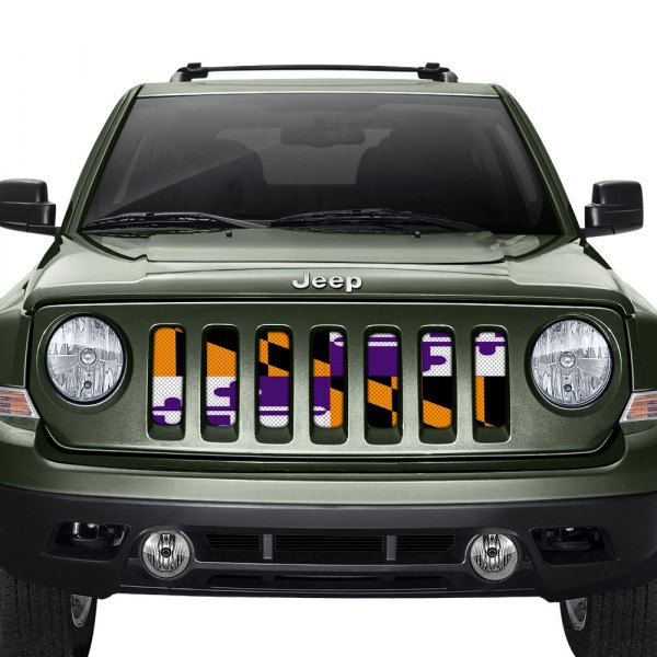 Dirty Acres® - 1-Pc Maryland Flag Style Purple/Orange Perforated Main Grille