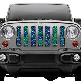 Dirty Acres® - 1-Pc Mermaid Scales Style Blue/Green Perforated Main Grille