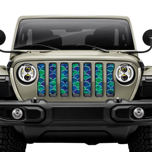 Dirty Acres® - 1-Pc Mermaid Scales Style Blue/Green Perforated Main Grille