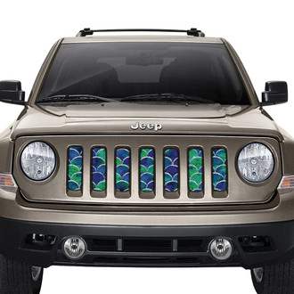Dirty Acres® - 1-Pc Mermaid Scales Style Blue/Green Perforated Main Grille