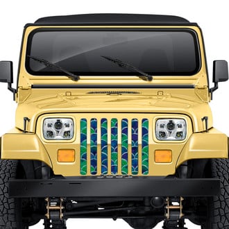 Dirty Acres® - 1-Pc Mermaid Scales Style Blue/Green Perforated Main Grille