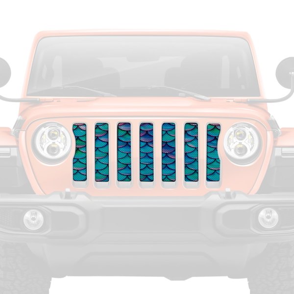 Dirty Acres® - 1-Pc Mermaid Scales Style Blue/Purple Perforated Main Grille