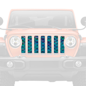 Dirty Acres® - 1-Pc Mermaid Scales Style Blue/Purple Perforated Main Grille