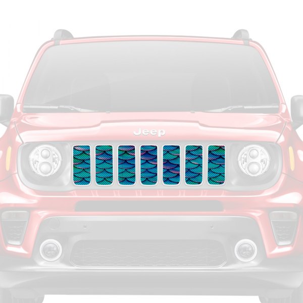 Dirty Acres® - 1-Pc Mermaid Scales Style Blue/Purple Perforated Main Grille