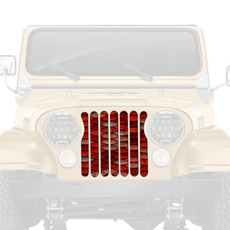 Dirty Acres® - 1-Pc Mermaid Scales Style Red Perforated Main Grille