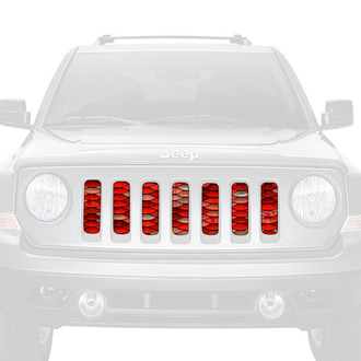 Dirty Acres® - 1-Pc Mermaid Scales Style Red Perforated Main Grille