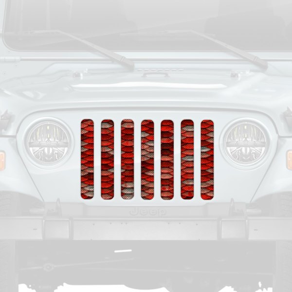 Dirty Acres® - 1-Pc Mermaid Scales Style Red Perforated Main Grille