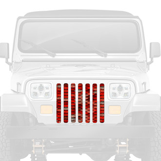 Dirty Acres® - 1-Pc Mermaid Scales Style Red Perforated Main Grille
