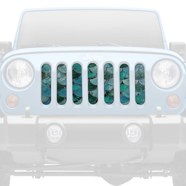 Dirty Acres® - 1-Pc Mermaid Scales Style Sea Foam Green Perforated Main Grille