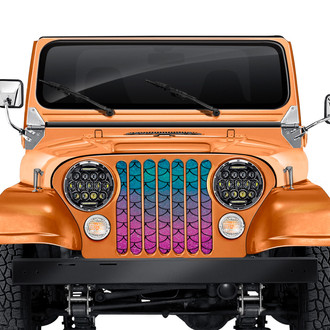 Dirty Acres® - 1-Pc Mermaid Scales Style Teal/Purple Perforated Main Grille