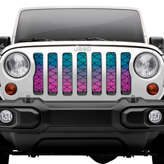 Dirty Acres® - 1-Pc Mermaid Scales Style Teal/Purple Perforated Main Grille