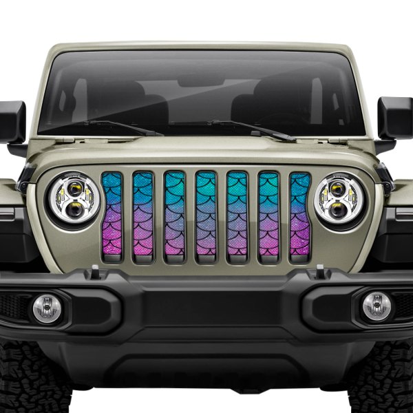 Dirty Acres® - 1-Pc Mermaid Scales Style Teal/Purple Perforated Main Grille