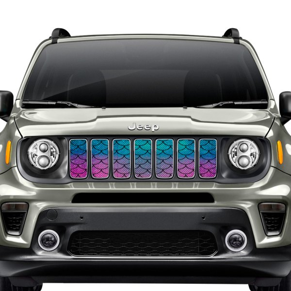 Dirty Acres® - 1-Pc Mermaid Scales Style Teal/Purple Perforated Main Grille