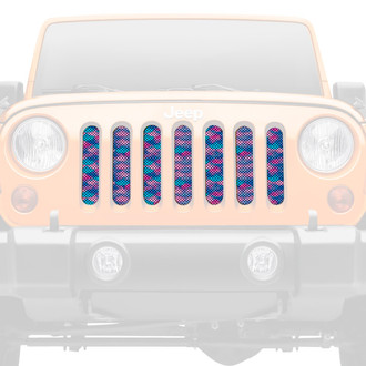 Dirty Acres® - 1-Pc Mermaid Scales Style Violet/Teal Perforated Main Grille
