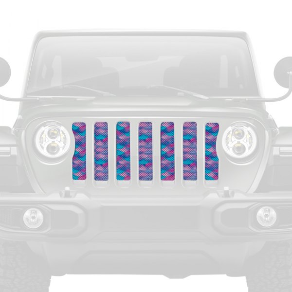 Dirty Acres® - 1-Pc Mermaid Scales Style Violet/Teal Perforated Main Grille