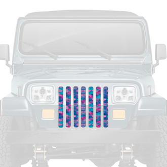 Dirty Acres® - 1-Pc Mermaid Scales Style Violet/Teal Perforated Main Grille