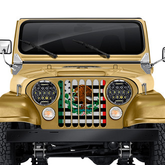 Dirty Acres® - 1-Pc Mexican American Flag Style Perforated Main Grille