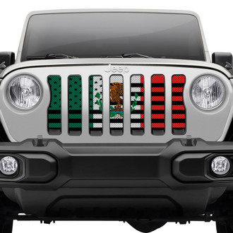 Dirty Acres® - 1-Pc Mexican American Flag Style Perforated Main Grille