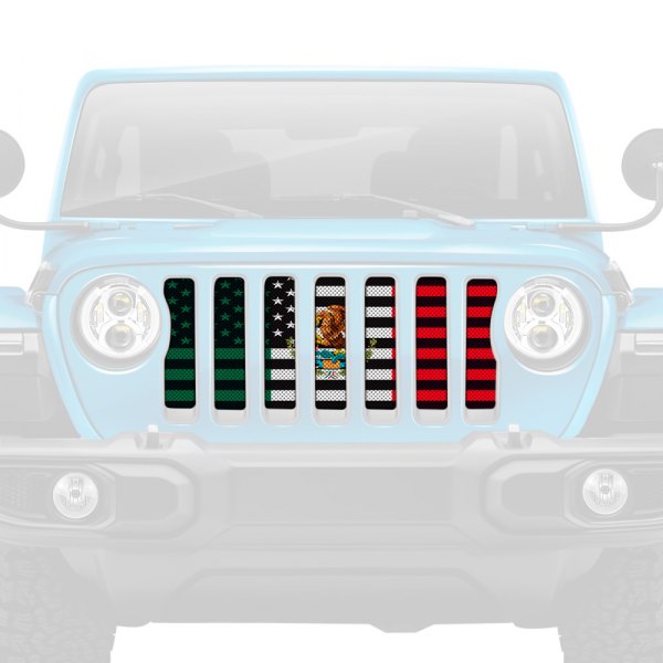 Dirty Acres® - 1-Pc Mexican American Flag Style Perforated Main Grille