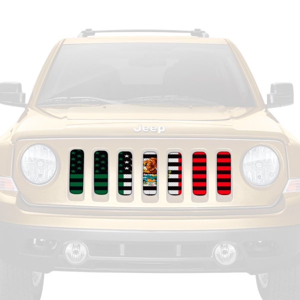 Dirty Acres® - 1-Pc Mexican American Flag Style Perforated Main Grille