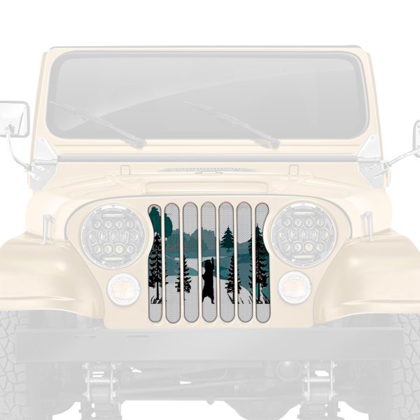 Dirty Acres® - 1-Pc Mountain Bear Style Black Perforated Main Grille