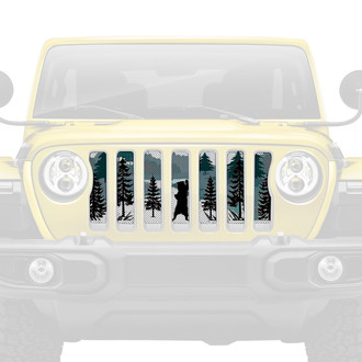 Dirty Acres® - 1-Pc Mountain Bear Style Black Perforated Main Grille