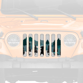 Dirty Acres® - 1-Pc Mountain Bear Style Black Perforated Main Grille