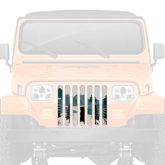 Dirty Acres® - 1-Pc Mountain Bear Style Black Perforated Main Grille