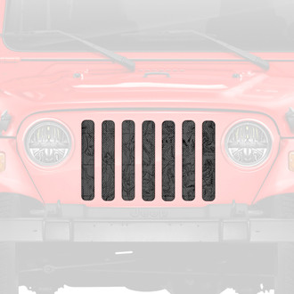 Dirty Acres® - 1-Pc Moab Topography Map Canyon Lands Style Gray Perforated Main Grille