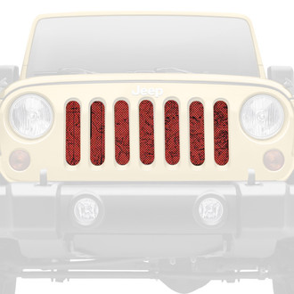 Dirty Acres® - 1-Pc Moab Topography Map Canyon Lands Style Red Perforated Main Grille