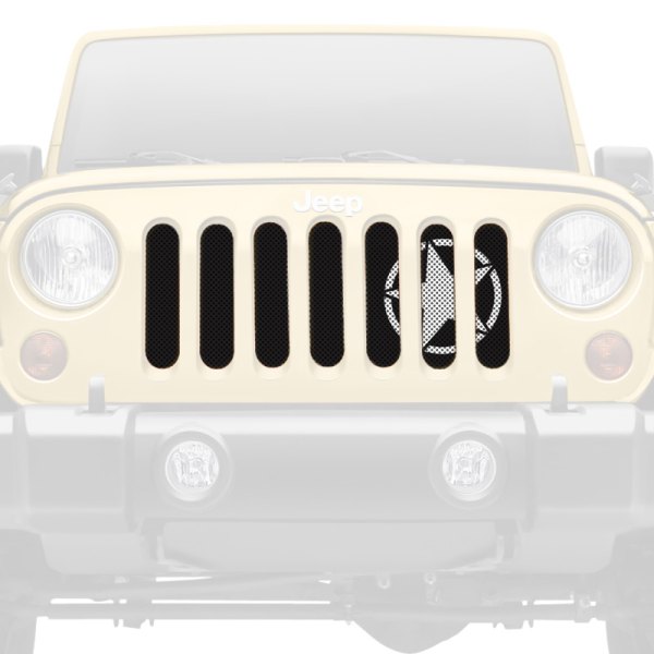 Dirty Acres® - 1-Pc Oscar Mike Style White/Black Perforated Main Grille