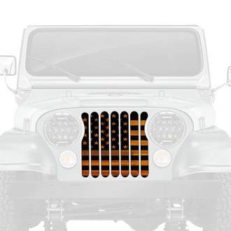 Dirty Acres® - 1-Pc American Orange Haze Flag Style Perforated Main Grille