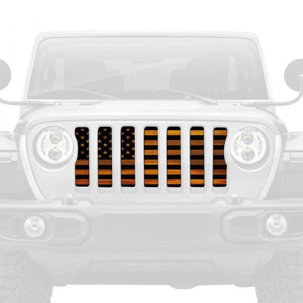 Dirty Acres® - 1-Pc American Orange Haze Flag Style Perforated Main Grille