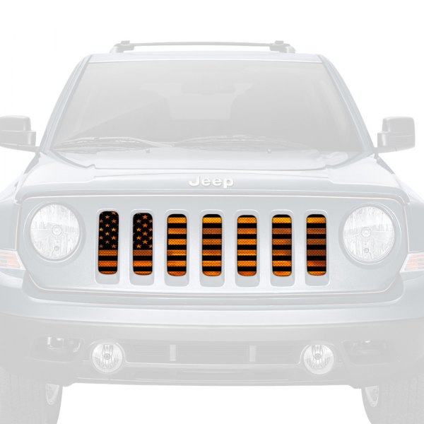 Dirty Acres® - 1-Pc American Orange Haze Flag Style Perforated Main Grille