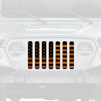 Dirty Acres® - 1-Pc American Orange Haze Flag Style Perforated Main Grille