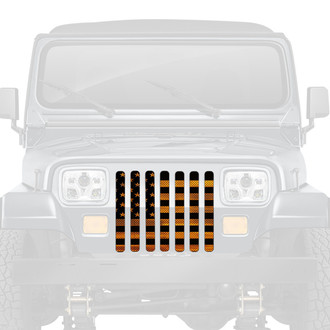 Dirty Acres® - 1-Pc American Orange Haze Flag Style Perforated Main Grille