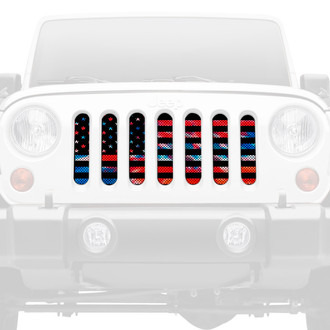 Dirty Acres® - 1-Pc American Patriotic Tie Dye Style Perforated Main Grille