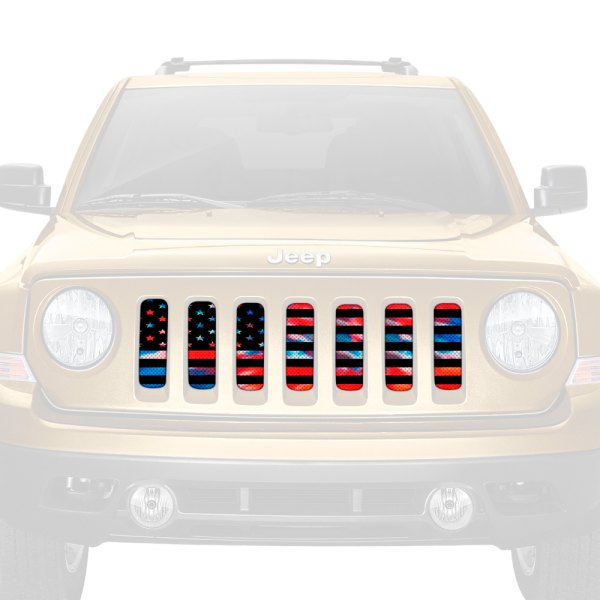 Dirty Acres® - 1-Pc American Patriotic Tie Dye Style Perforated Main Grille
