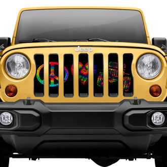 Dirty Acres® - 1-Pc Peace, Love, Jeep Style Perforated Main Grille