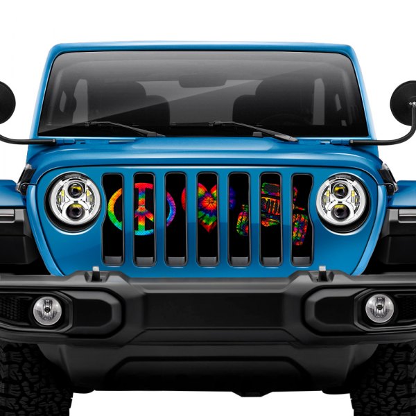 Dirty Acres® - 1-Pc Peace, Love, Jeep Style Perforated Main Grille