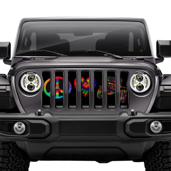 Dirty Acres® - 1-Pc Peace, Love, Jeep Style Perforated Main Grille