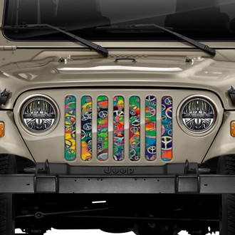 Dirty Acres® - 1-Pc Peace Tie Dye Style Perforated Main Grille
