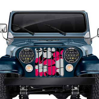 Dirty Acres® - 1-Pc Pink Hawaiian Hibiscus Style Perforated Main Grille