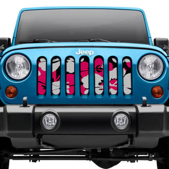 Dirty Acres® - 1-Pc Pink Hawaiian Hibiscus Style Perforated Main Grille